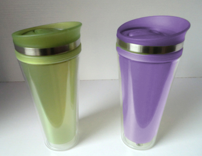 Double plastic travel mug-YH-4006